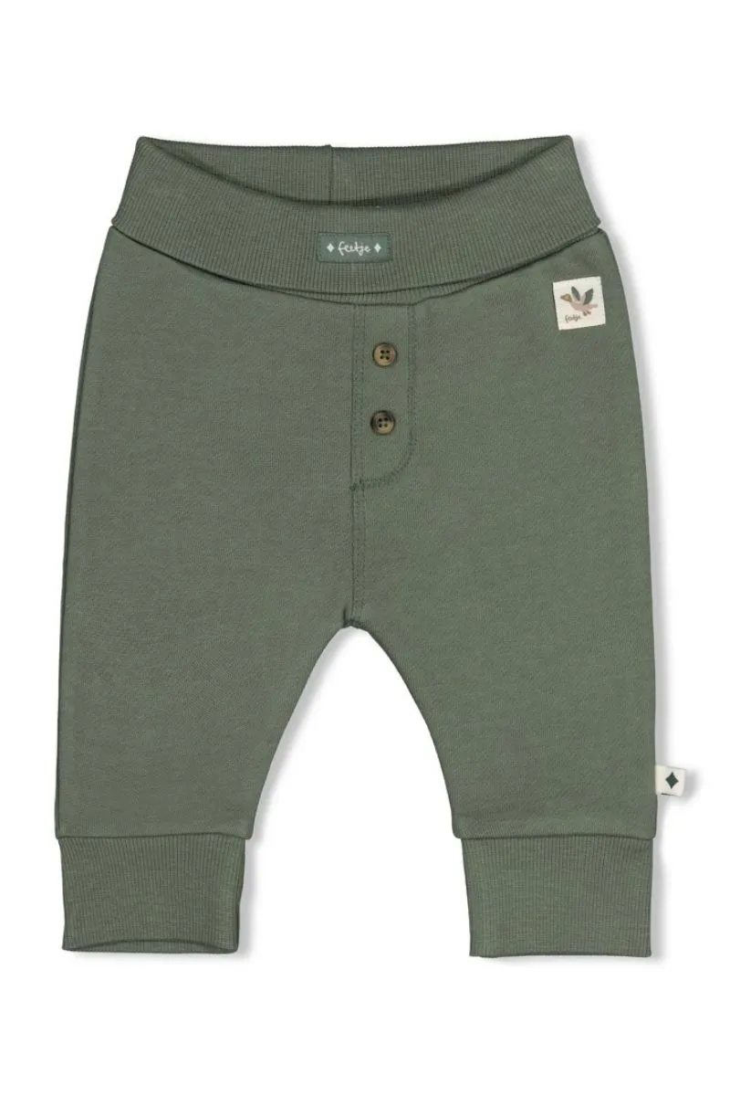Feetje Broek Wiggle And Waddle Groen, babybroekje in groen